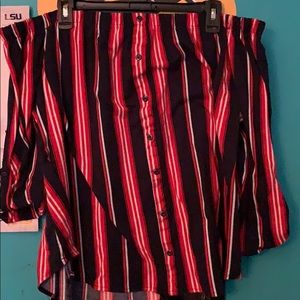 multi color off the shoulder top